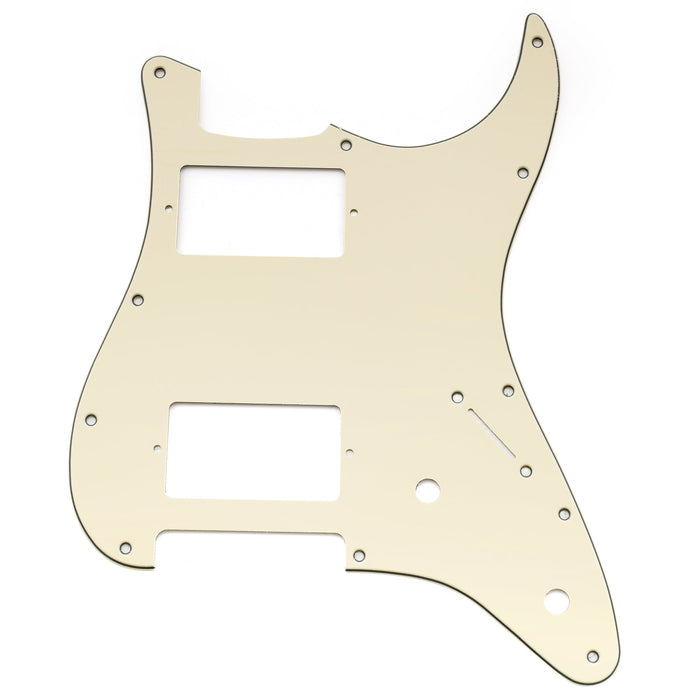 musiclily pro 11 holes st hh guitar pickguard with covered humbucker 2 pot layout for fender squier strat style electric guitar mx3482p cream