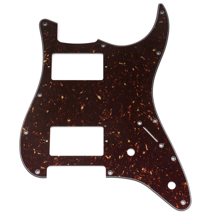 musiclily pro 11 holes st hh guitar pickguard with covered humbucker 2 pot layout for fender squier strat style electric guitar mx3482p, tortoise shell