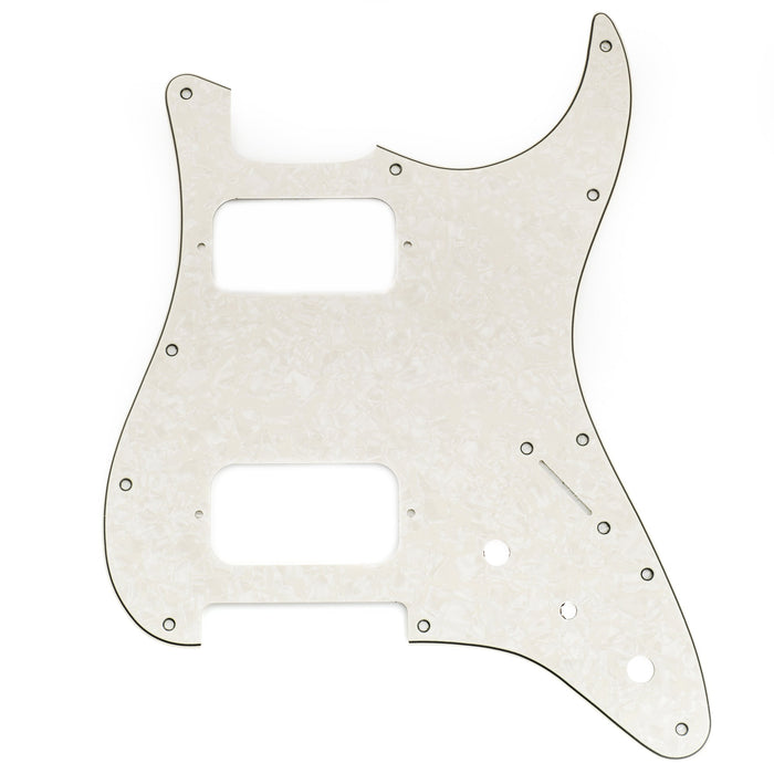 musiclily pro 11 holes st hh guitar pickguard with round corner uncovered humbucker 2 pot mini switch layout for fender squier strat style electric guitar mx3484p