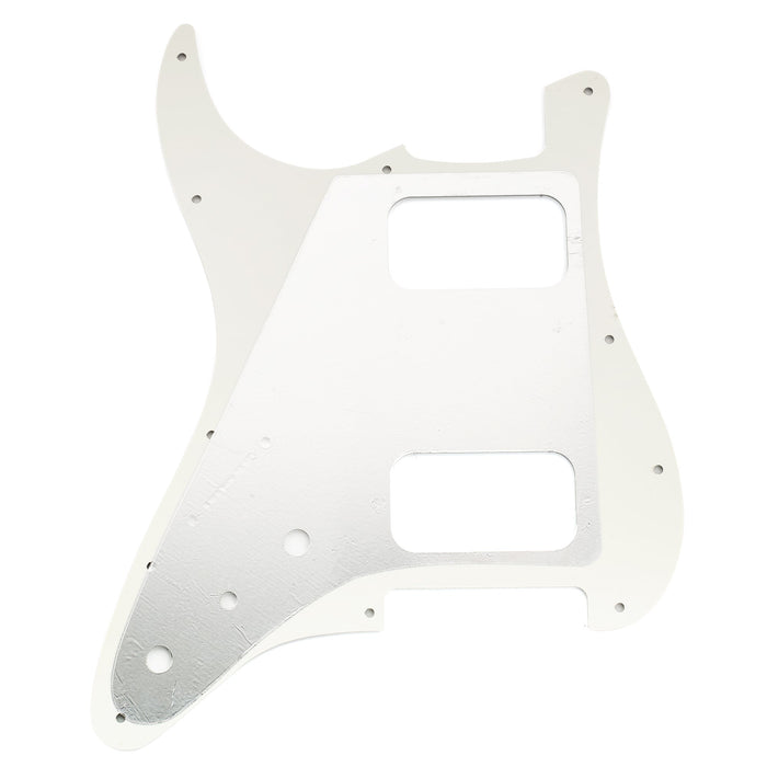 musiclily pro 11 holes st hh guitar pickguard with round corner uncovered humbucker 2 pot mini switch layout for fender squier strat style electric guitar mx3484p, black