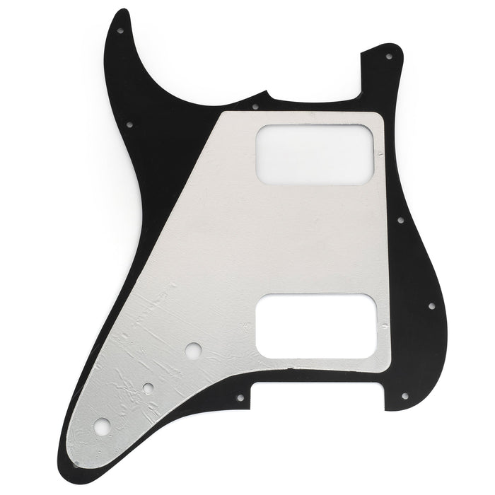 musiclily pro 11 holes st hh guitar pickguard with round corner uncovered humbucker 2 pot mini switch layout for fender squier strat style electric guitar mx3484p, tortoise shell