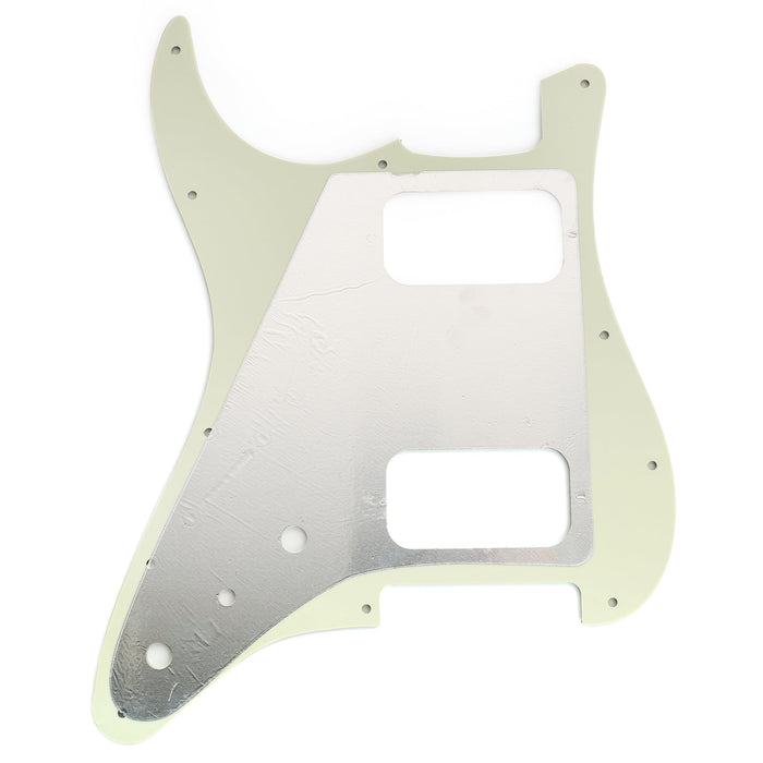 Musiclily Pro 11穴 ST HHピックガード ラウンドコーナーのカバー無しハムバッカー 2ポット穴とミニスイッチ穴 Fender Squier Stratストラトエレキギター用 4プライ エイジドホワイトパール