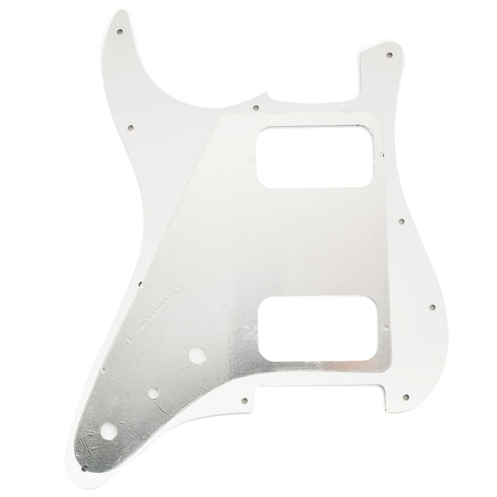 Musiclily Pro 11穴 ST HHピックガード ラウンドコーナーのカバー無しハムバッカー 2ポット穴とミニスイッチ穴 Fender Squier Stratストラトエレキギター用 4プライ エイジドホワイトパール