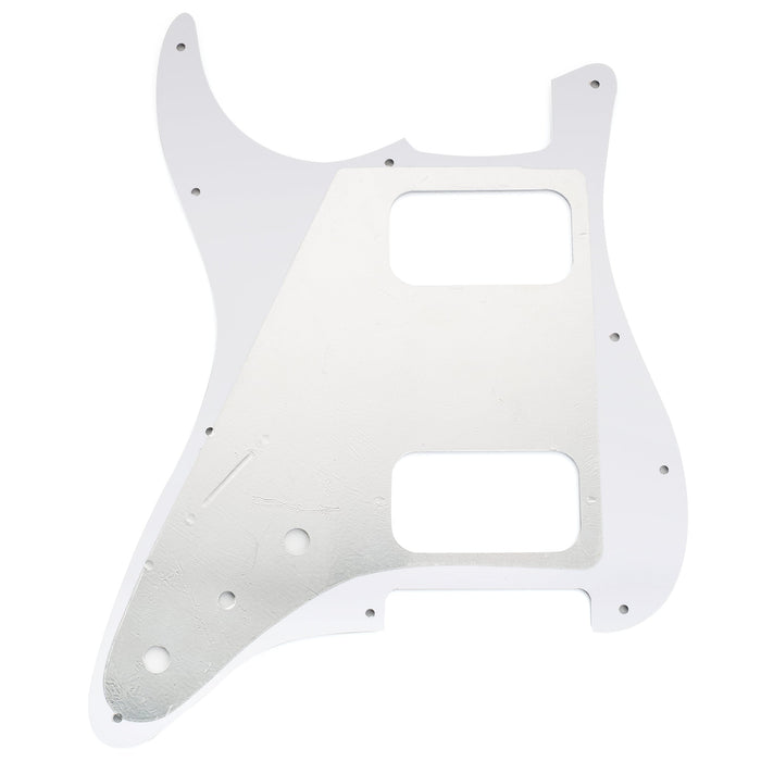 Musiclily Pro 11穴 ST HHピックガード ラウンドコーナーのカバー無しハムバッカー 2ポット穴とミニスイッチ穴 Fender Squier Stratストラトエレキギター用 4プライ エイジドホワイトパール