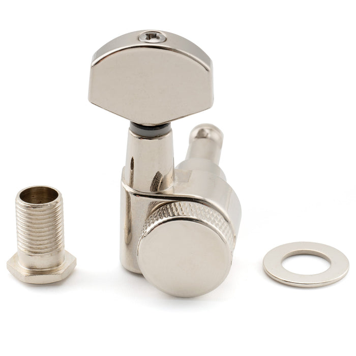 ミュージックリリー Pro R15J 6インライン 15:1比率 2ピン 完全密封ロック式マシンヘッド チューナー チューニングペグ キー ヘックスボタン付き SQスタイル ストラトキャスター/テレキャスター 電気ギター用