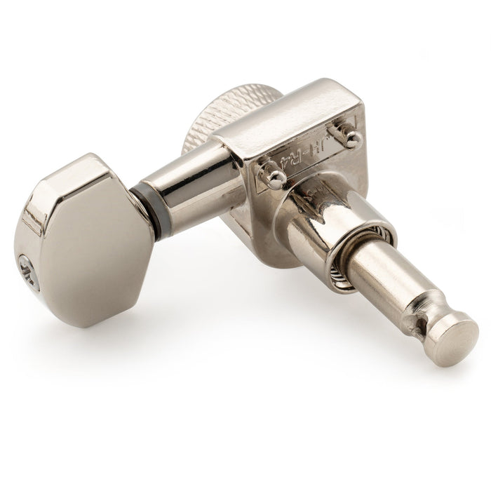 ミュージックリリー Pro R15J 6インライン 15:1比率 2ピン 完全密封ロック式マシンヘッド チューナー チューニングペグ キー ヘックスボタン付き SQスタイル ストラトキャスター/テレキャスター 電気ギター用