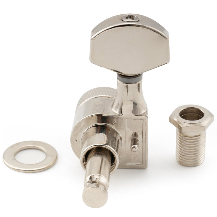 ミュージックリリー Pro R15J 6インライン 15:1比率 1ピン 完全密封ロック式マシンヘッド チューナー チューニングペグ キー ヘックスボタン付き SQスタイル ストラトキャスター/テレキャスター 電気ギター用