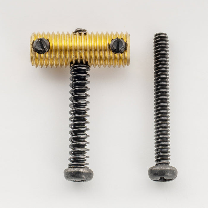 Musiclily Ultra UNC#6-32X1-1/4インチ ステンレス鋼製 サドルオクターブ調整ネジ アメリカ製エレキギターベースブリッジ用 ブラック(10セット)