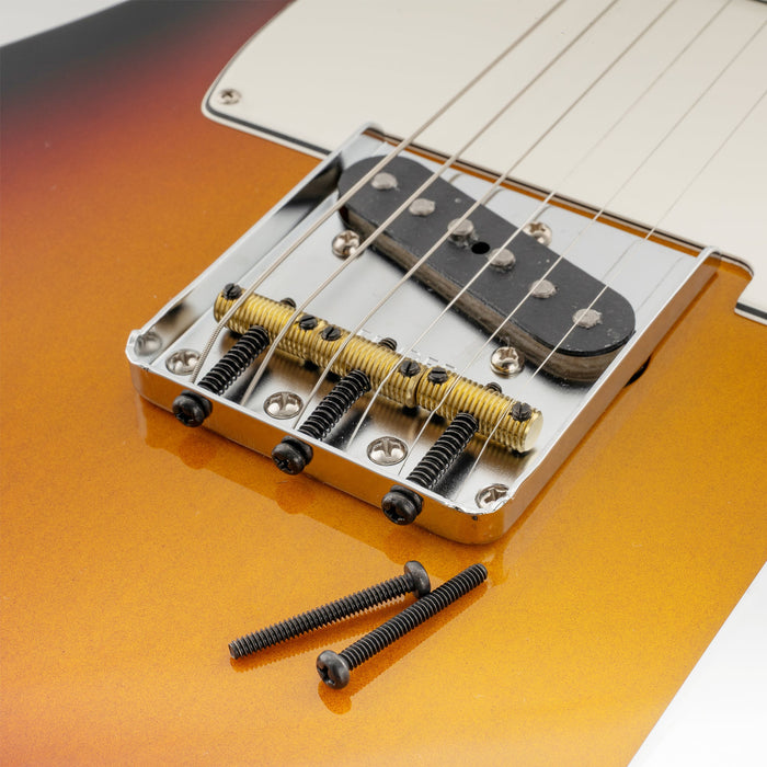Musiclily Ultra UNC#6-32X1-1/4インチ ステンレス鋼製 サドルオクターブ調整ネジ アメリカ製エレキギターベースブリッジ用 ブラック(10セット)