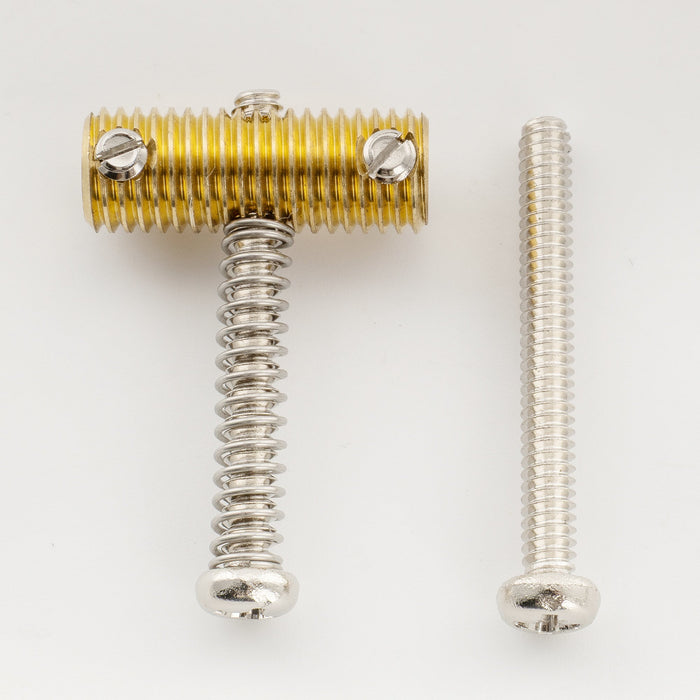 Musiclily Ultra UNC#6-32X1-1/4インチ ステンレス鋼製 サドルオクターブ調整ネジ アメリカ製エレキギターベースブリッジ用 ブラック(10セット)
