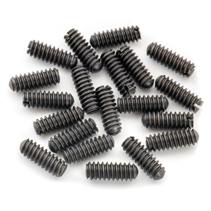 Musiclily Ultra UNC#6-32X3/8 Inch Stainless Steel Saddle Height Adjustment Screws Oval Point Slotted for USA Tele Style Electric Guitar Bridge, Black (Set of 20)