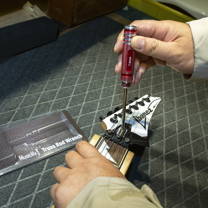 Musiclily Pro 硬化鋼 ミリ規格7mm ボックスレンチ パイプレンチ 六角ソケット ギターベーストラスロッド調整用