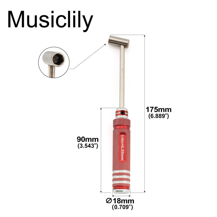 Musiclily Pro 硬化鋼 3本セット 6.35mm 7mm 8mm ボックスレンチ パイプレンチ 六角ソケット ギターベーストラスロッド調整用