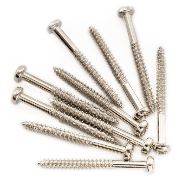 Musiclily Ultra Metric M2.5x25mm Stainless Steel Pickup Mounting Wood Screws Phillips Pan Head Half Thread for Electric Guitar (Set of 10)