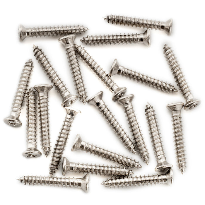 Musiclily Ultra Metric M2.6x16mm Stainless Steel Neck Humbucker Mounting Ring Screws Phillips Flat Head Countersunk for Electric Guitar (Set of 20)