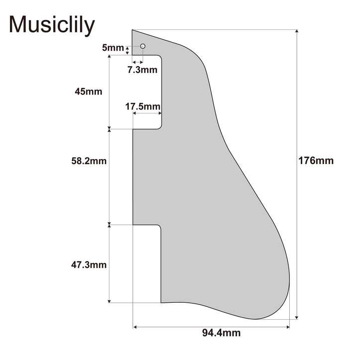 Musiclily Pro 1-Hole Guitar Pickguard for EPI China Made ES-335 Electric Guitar