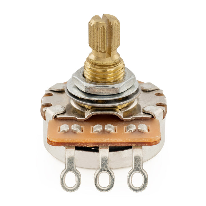 Musiclily Pro HD A500K+B500K Pots Brass Metric Split Short Shaft 6.5mm Audio Linear Taper Potentiometers for ST Tele PB JB Style Electric Guitar Bass (Set of 1A1B)