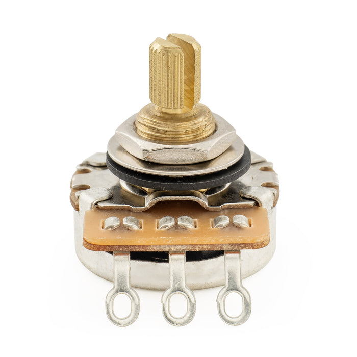 Musiclily Pro HD A500K+B500K Pots de Latón Eje Corto Dividido de 1/4 Pulgada Cono Logarítmico-Lineal para Guitarra Estilo ST Tele PB JB Eléctrica y Bajo (Juego de 1A1B)