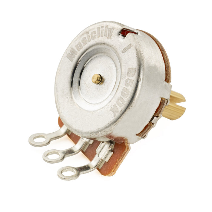 Musiclily Pro HD B500K Potis Messing Kurze Geteilte Welle 1/4 Zoll Linear-Drehpotenziometer für E-Gitarre und Bass (Set von 10)