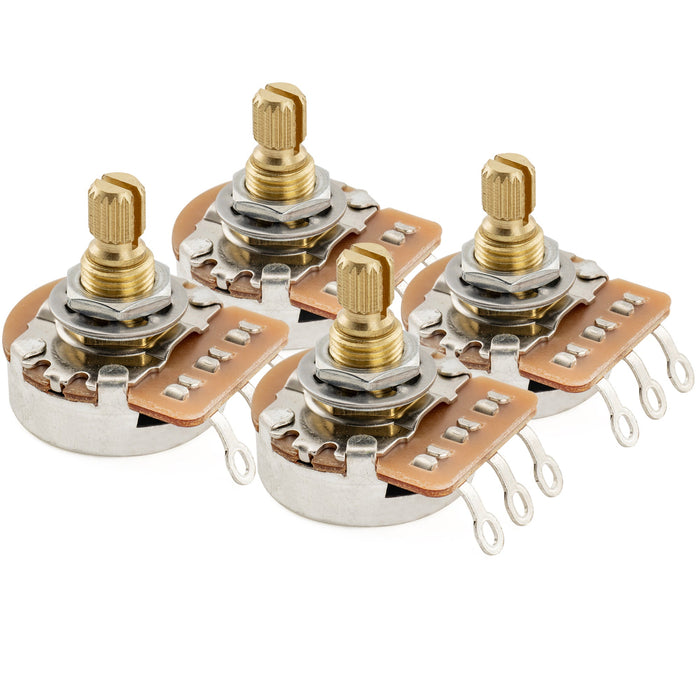Musiclily Pro HD B1M Pots Brass Metric Split Short Shaft 6.5mm Linear Taper Potentiometers for Electric Guitar Bass (Set of 4)