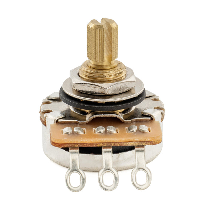 Musiclily Pro HD A1M+B1M Pots Brass Short Split Shaft 1/4 Inch Audio Linear Taper Potentiometers for Jazzmaster Style Electric Guitar Bass (Set of 1A1B)