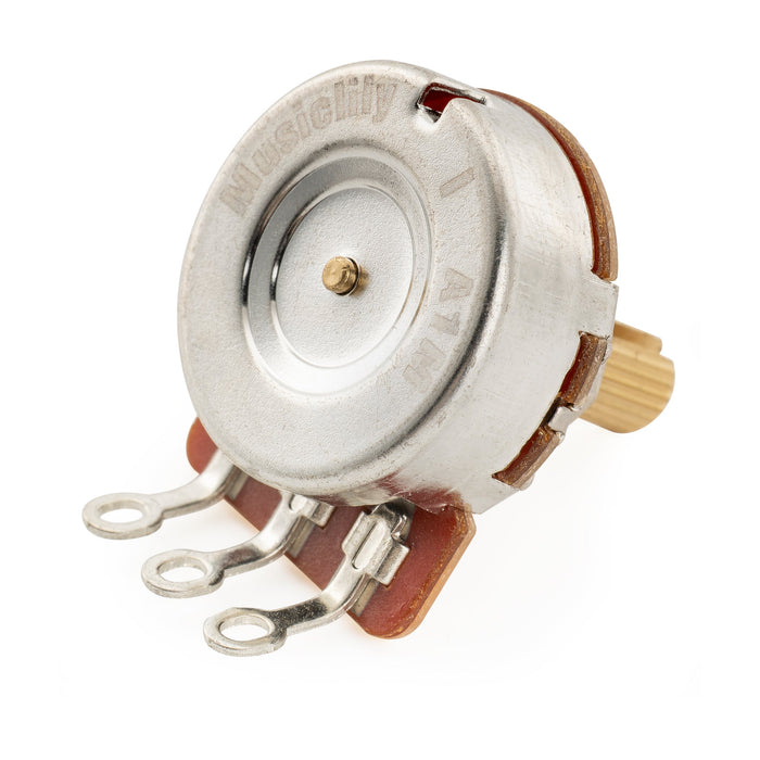Musiclily Pro HD A1M Potenziometer Messing Kurzer Geteilter Schaft 1/4 Zoll Audio Drehpotentiometer für E-Gitarre Bass
