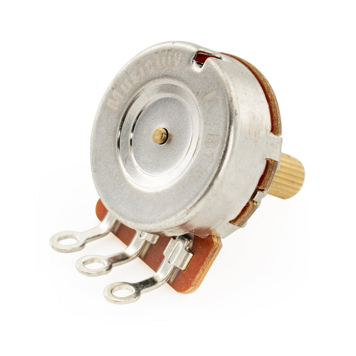 Musiclily Pro HD B1M Pots Brass Short Split Shaft 1/4 Inch Linear Taper Potentiometers for Electric Guitar Bass (Set of 10)