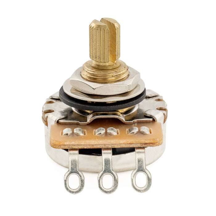 Musiclily Pro HD B1M Pots Brass Short Split Shaft 1/4 Inch Linear Taper Potentiometers for Electric Guitar Bass (Set of 10)