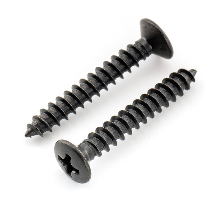Musiclily Ultra 4x28mm Stainless Steel Countersunk Epi Style Strap Button Mounting Screws, Black (Set of 10)