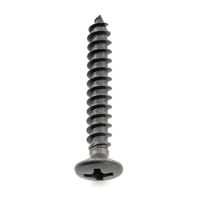 Musiclily Ultra 4x28mm Stainless Steel Countersunk Epi Style Strap Button Mounting Screws, Black (Set of 10)