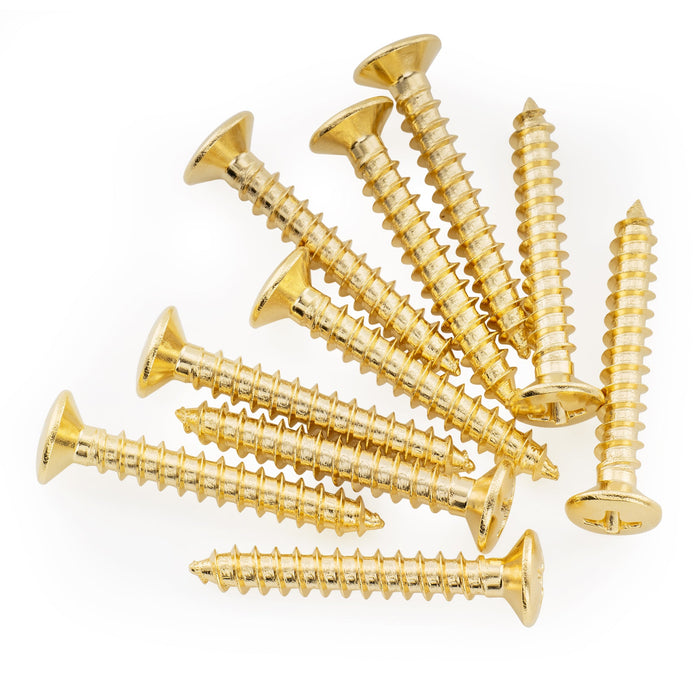 Musiclily Ultra 4x28mm Stainless Steel Countersunk Epi Style Strap Button Mounting Screws, Black (Set of 10)