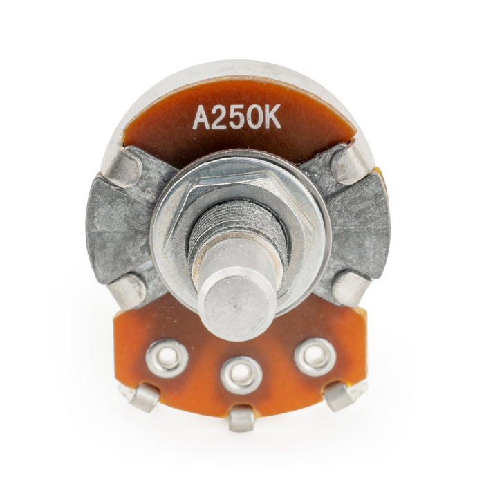 Alpha A250K Pots Metric Solid Standard Shaft 9.5mm Audio Taper Potentiometers for Electric Guitar Bass (Set of 4)