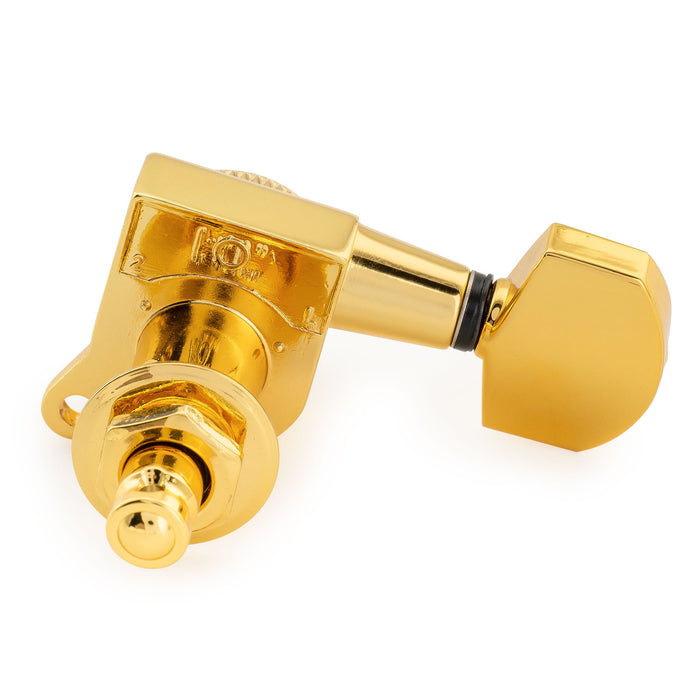 Musiclily Pro R18K 左利き用 6-in-line 18:1比 完全密封式ロック付きマシンヘッド チューナー チューニングペグキー 六角ボタン 45度ネジ Strat Teleスタイルエレキギター用