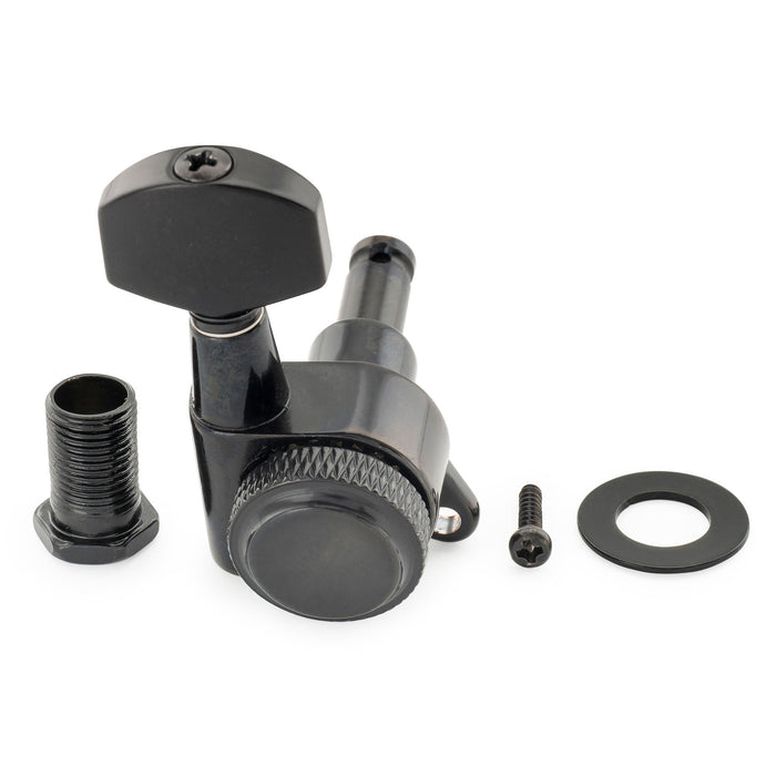 Musiclily Pro R18K 6-in-line 18:1比 完全密封式ロック付きマシンヘッド チューナー チューニングペグキー 六角ボタン 45度ネジ Strat Teleスタイルエレキギター用