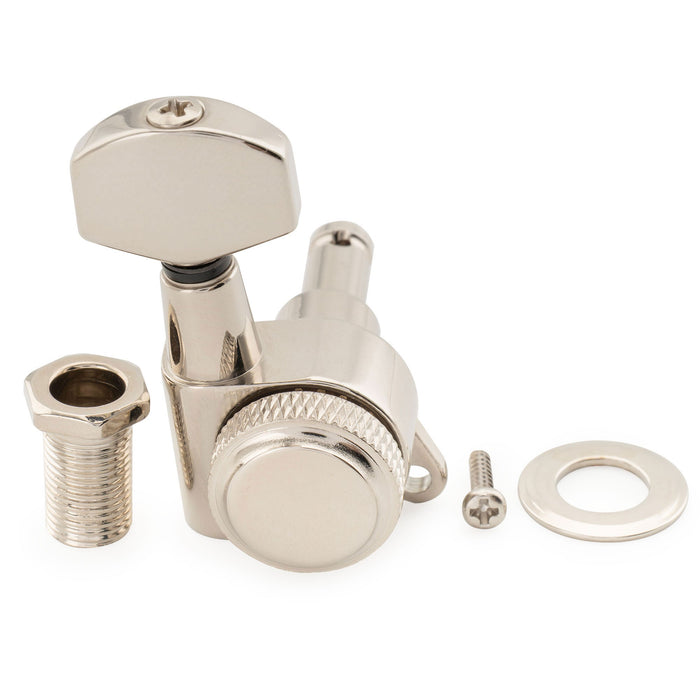 Musiclily Pro R18K 6-in-line 18:1比 完全密封式ロック付きマシンヘッド チューナー チューニングペグキー 六角ボタン 45度ネジ Strat Teleスタイルエレキギター用