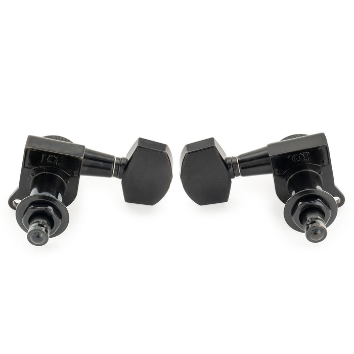 ミュージックリリー プロ R18K 3R3L 18:1 比率 完全密封 ロッキングマシンヘッド チューナー チューニングペグキー 大型六角ボタン 45度ネジ アコースティック/エレキギター用