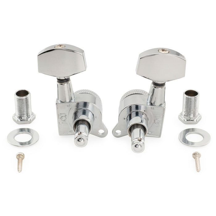 ミュージックリリー プロ R18K 3R3L 18:1 比率 完全密封 ロッキングマシンヘッド チューナー チューニングペグキー 大型六角ボタン 45度ネジ アコースティック/エレキギター用