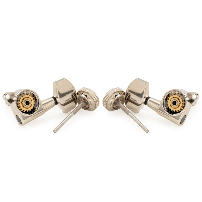 ミュージックリリー プロ R18K 3R3L 18:1 比率 完全密封 ロッキングマシンヘッド チューナー チューニングペグキー 大型六角ボタン 45度ネジ アコースティック/エレキギター用