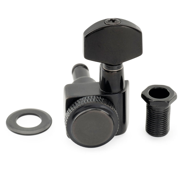 Musiclily Pro R18K 左利き用 6-in-line 18:1比 2ピン完全密封式ロック付きマシンヘッド チューナー チューニングペグキー 六角ボタン Fender Strat Teleスタイルエレキギター用