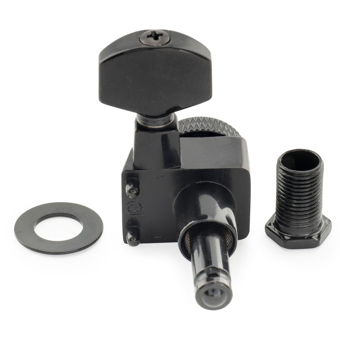 Musiclily Pro R18K 左利き用 6-in-line 18:1比 2ピン完全密封式ロック付きマシンヘッド チューナー チューニングペグキー 六角ボタン Fender Strat Teleスタイルエレキギター用