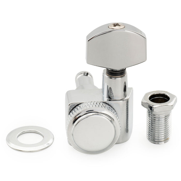 Musiclily Pro R18K 左利き用 6-in-line 18:1比 2ピン完全密封式ロック付きマシンヘッド チューナー チューニングペグキー 六角ボタン Fender Strat Teleスタイルエレキギター用