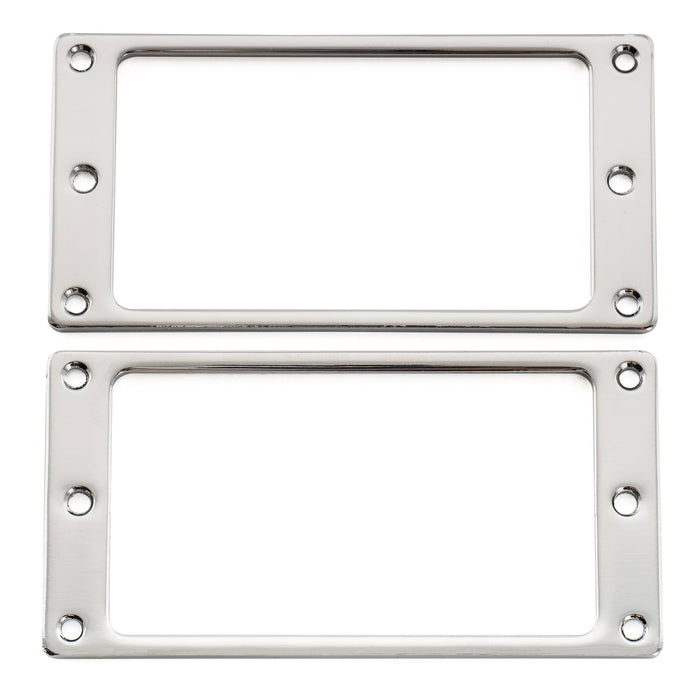 Musiclily Basic Steel Flat Bottom Humbucker Pickup Mounting Rings Set for PRS/Epi Style Electric Guitar, Chrome (Set of 2)