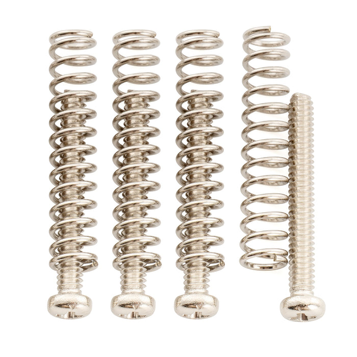 Musiclily Ultra UNC#3-48X0.78 Inch (2.5x20mm) Stainless Steel Humbucker Pickup Mounting Screws and Springs Set for Fender USA and MIM Electric Guitar (Set of 4)