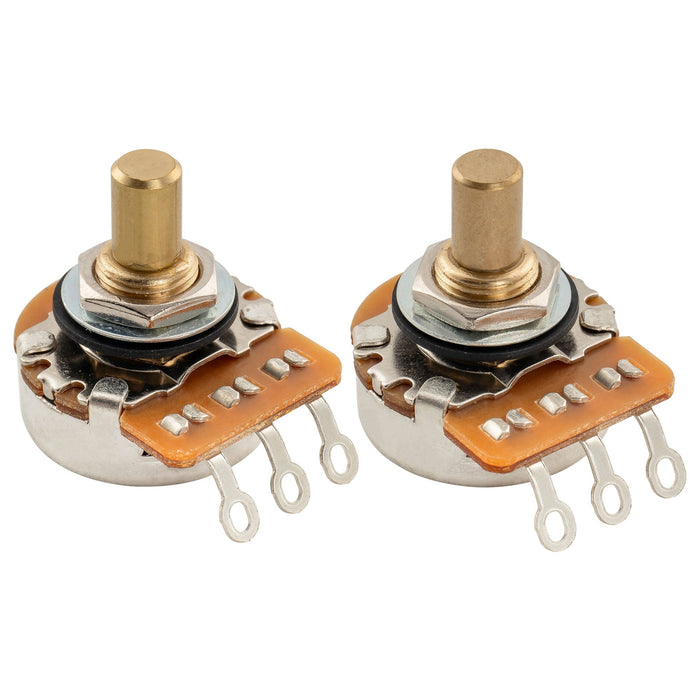 Musiclily Pro HD A500K+B500K Pots Brass Solid Short Shaft 1/4 Inch Audio Linear Taper Potentiometers for Tele PB JB Style Electric Guitar Bass (Set of 1A1B)