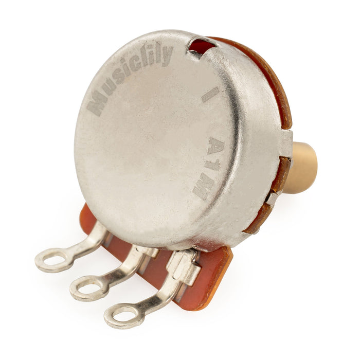 Musiclily Pro HD A1M Potis Messing Vollständige Kurzwelle 1/4 Zoll Audio-Drehpotenziometer für E-Gitarre und Bass (Set von 10)