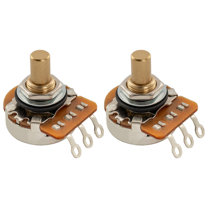 Musiclily Pro HD A1M Pots Brass Solid Short Shaft 1/4 Inch Audio Taper Potentiometers for Jazzmaster Jaguar?Style Electric Guitar Bass (Set of 2)