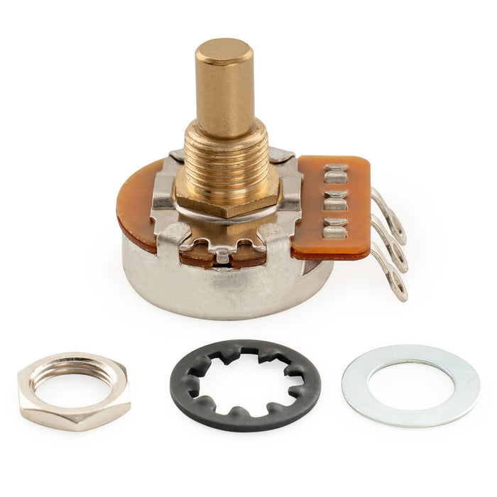 Musiclily Pro HD A1M Pots Brass Solid Short Shaft 1/4 Inch Audio Taper Potentiometers for Jazzmaster Jaguar?Style Electric Guitar Bass (Set of 2)