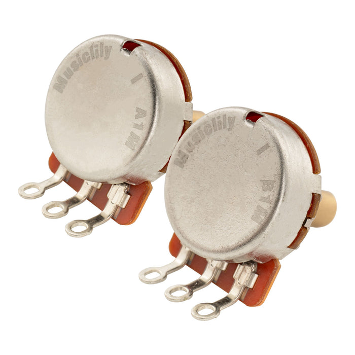 Musiclily Pro HD A1M+B1M Potis Messing Vollständig Kurzer Schaft 1/4 Zoll Audio Linearer Tonabnehmer für Jazzmaster Jaguar-Stil E-Gitarre und Bass (Satz von 1A1B)