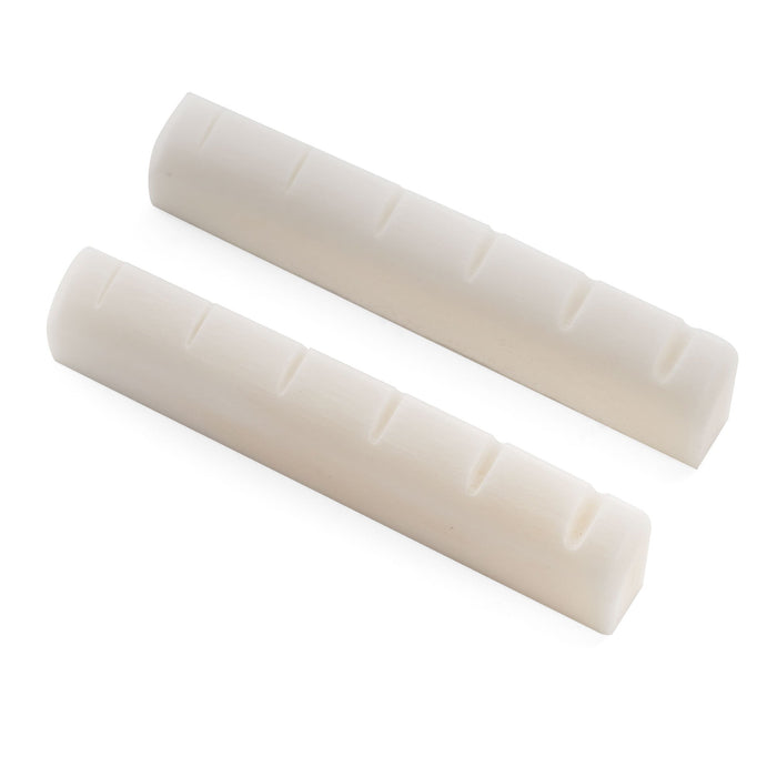 6弦YAスタイルLシリーズアコースティックギター用ミュージックリリーPro 44x5x9mmフラットボトムスロット入り骨製ナット(2個セット)