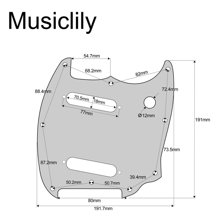 Musiclily Pro 9-Hole Guitar Pickguard for Squier Sonic Mustang SS Electric Guitar
